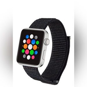 Nylon Apple Watch Band With Velcro Closure Galaxy Black
